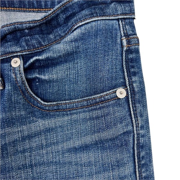 Madewell 9" High Riser Skinny Skinny Crop Jeans Sz 27 Distressed Raw Hem G1421 - Picture 4 of 11